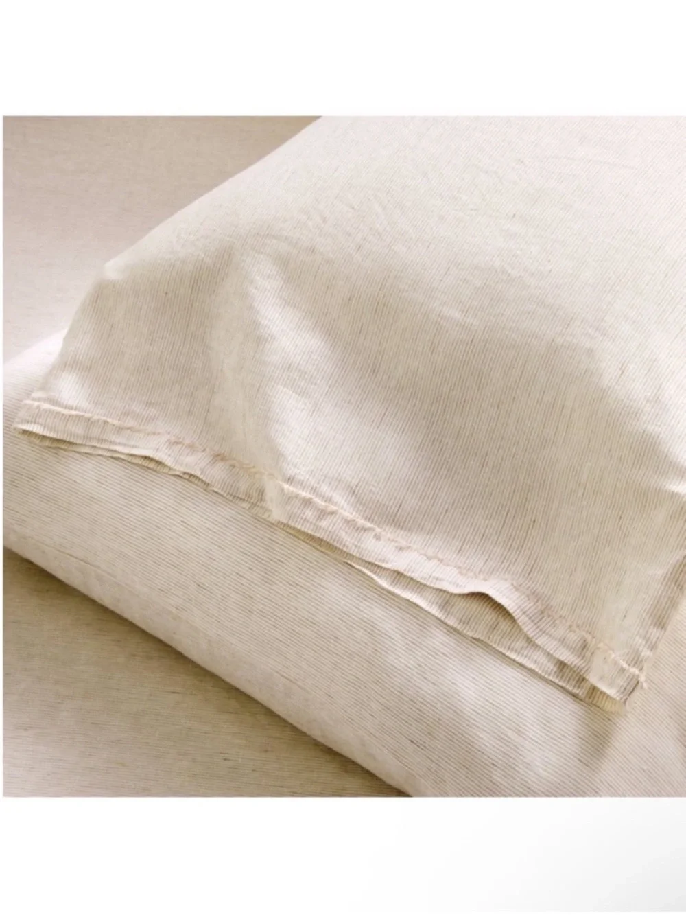 NWT Queen 100% Linen Sheet Set Adobe Clay Micro Stripe - Casaluna